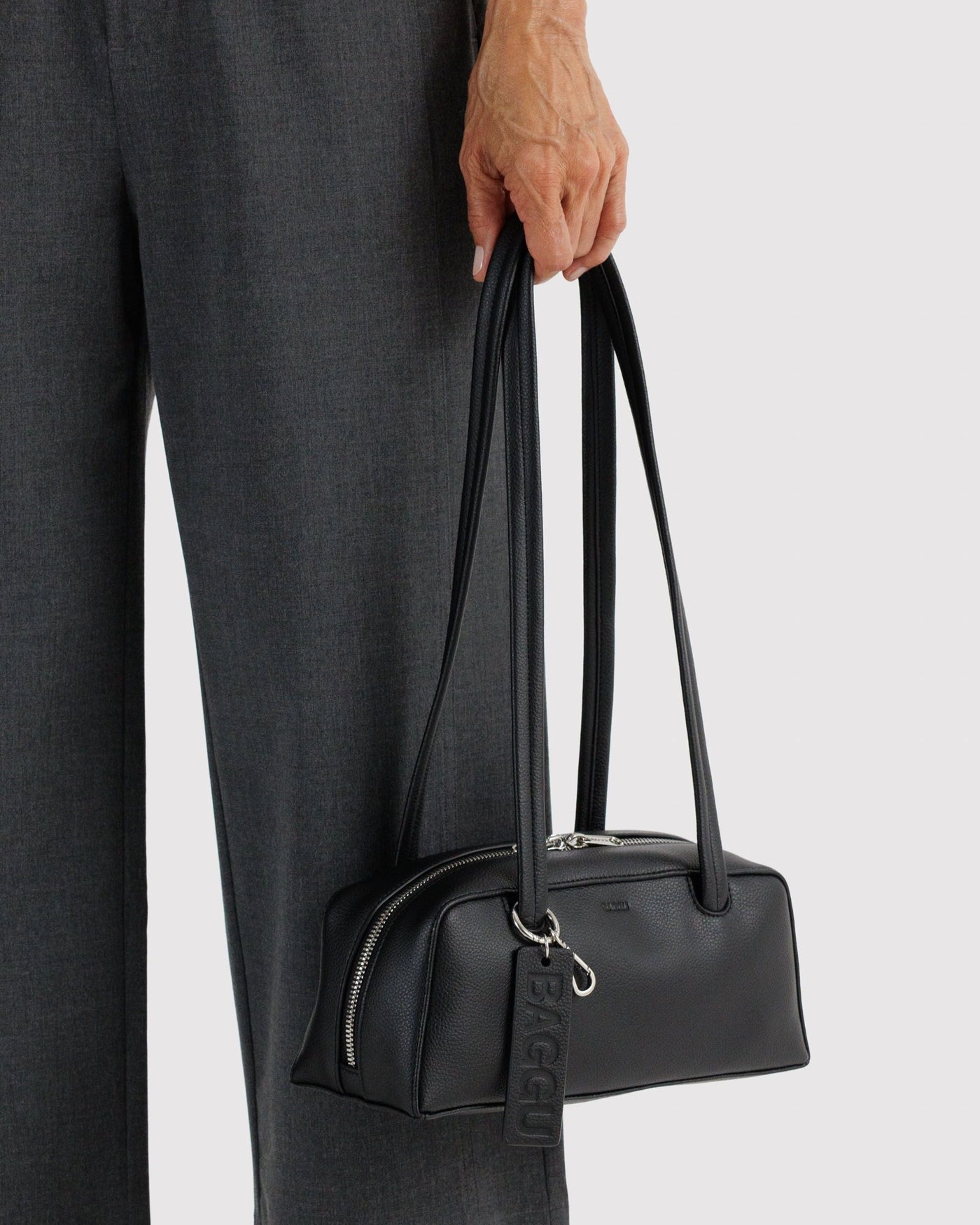 Small Recycled Leather Bowler Bag B4