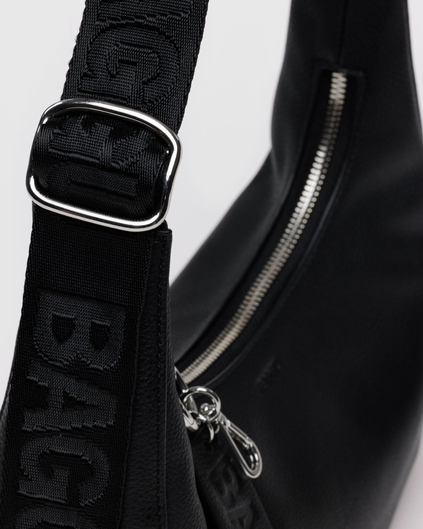 Small Recycled Leather Crescent Bag H3