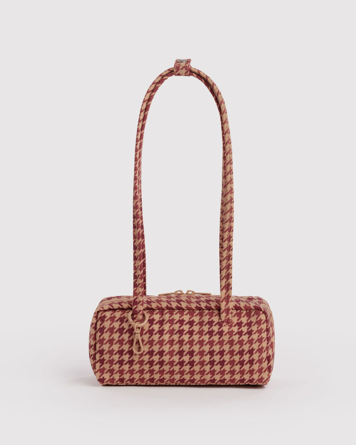 Small Nylon Bowler Bag O5 - Tan Houndstooth / OS