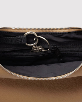 Small Recycled Leather Flat Crescent Z6