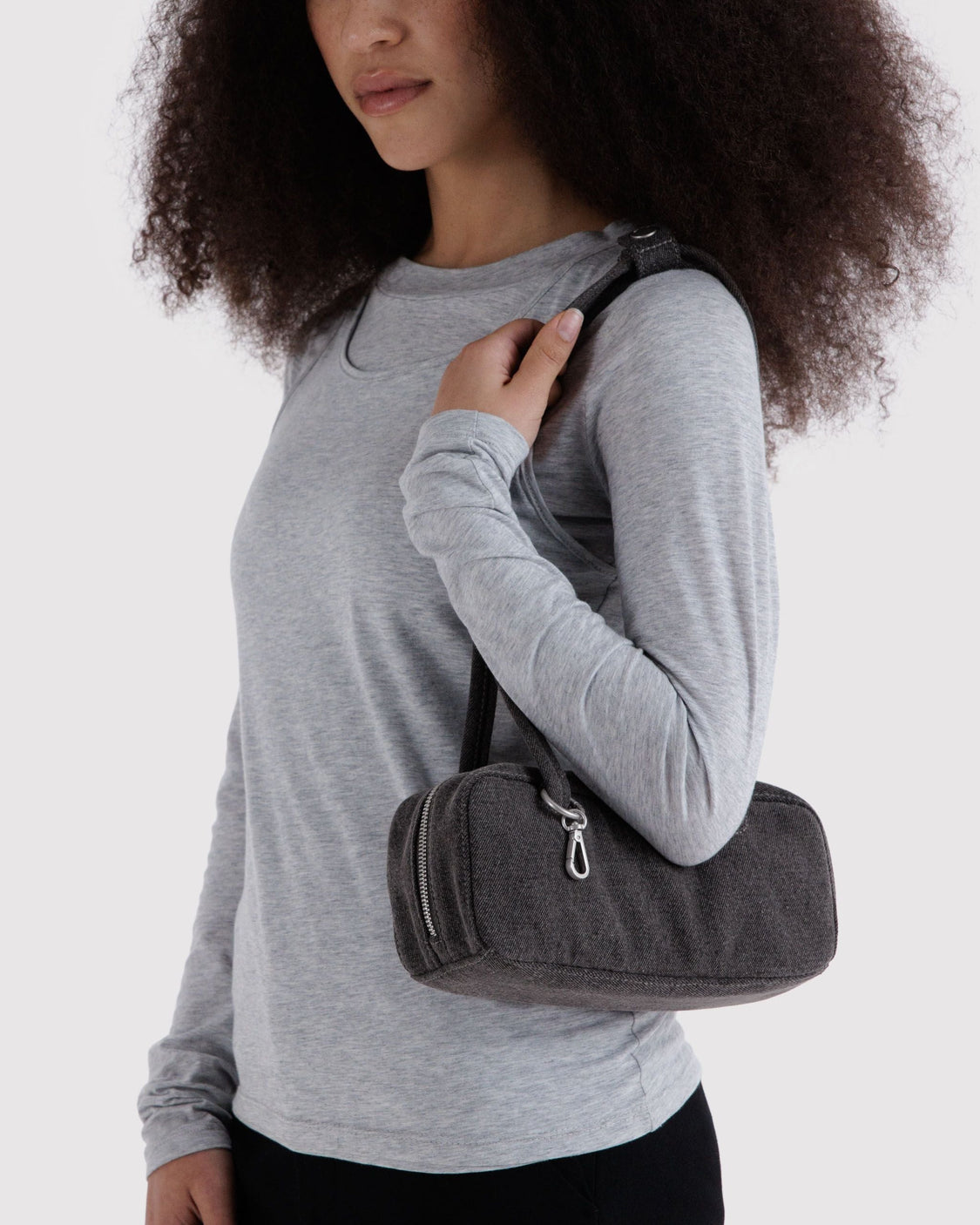 Small Denim Bowler Bag B9