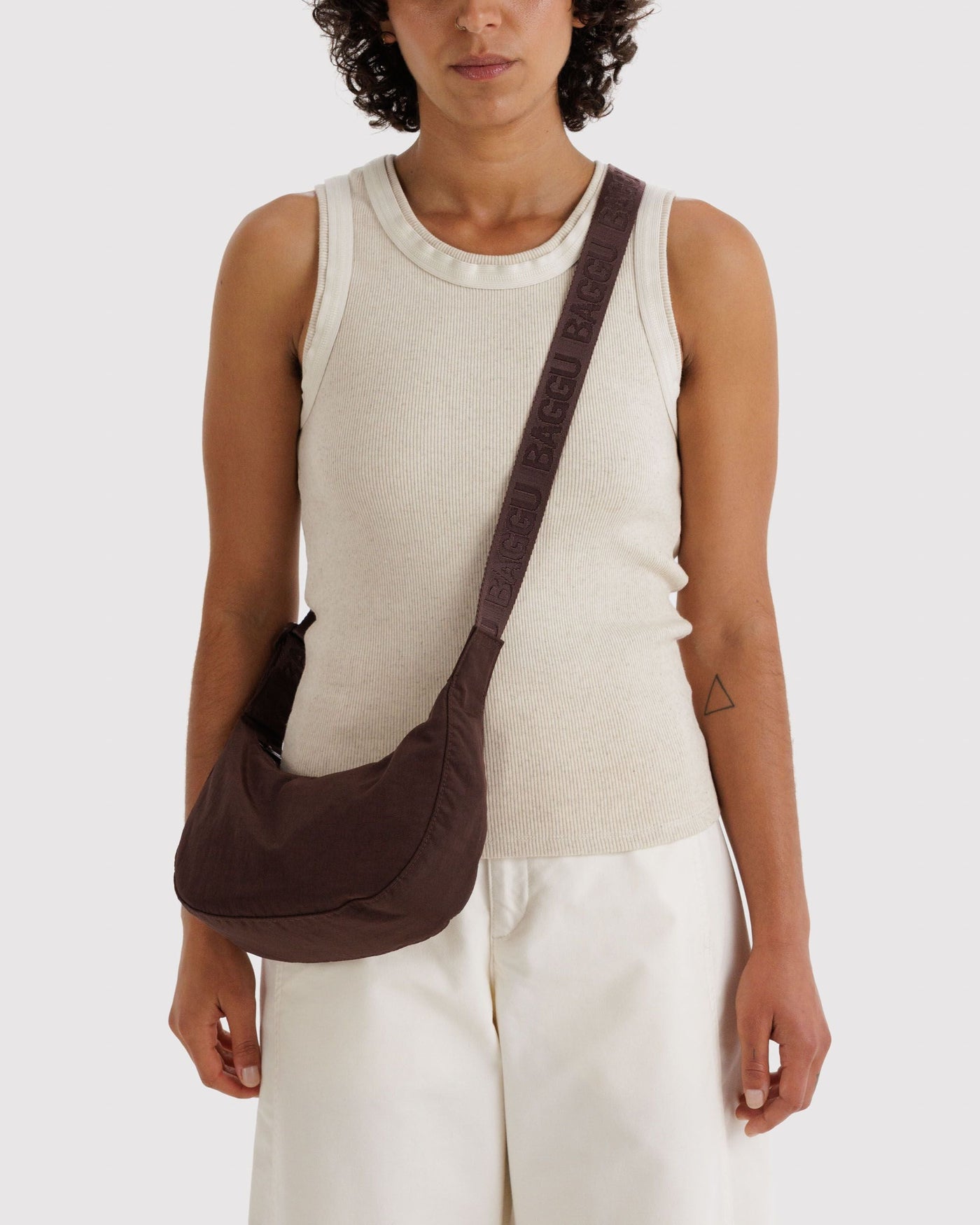 Small Nylon Crescent Bag J1