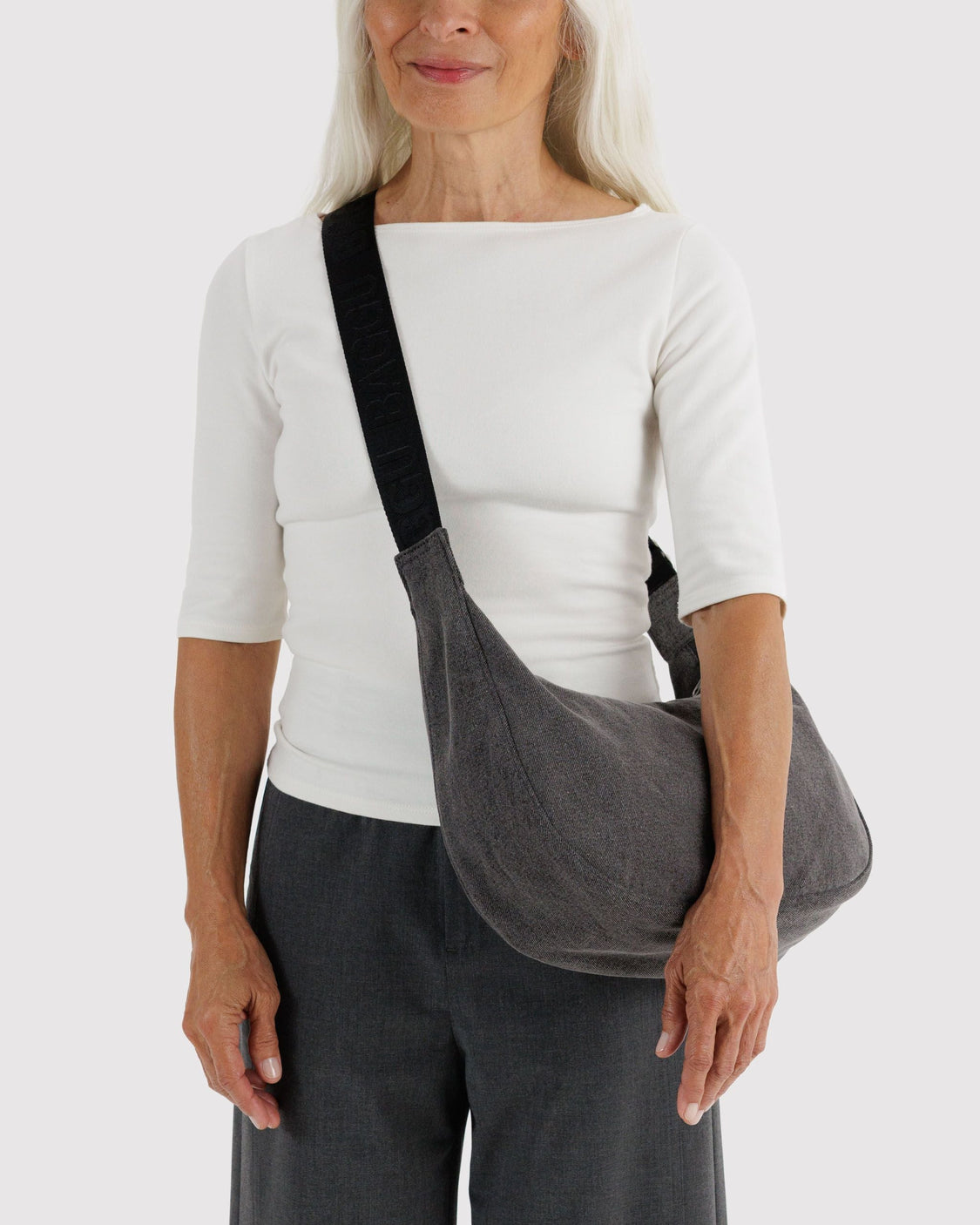 Medium Denim Crescent Bag F7