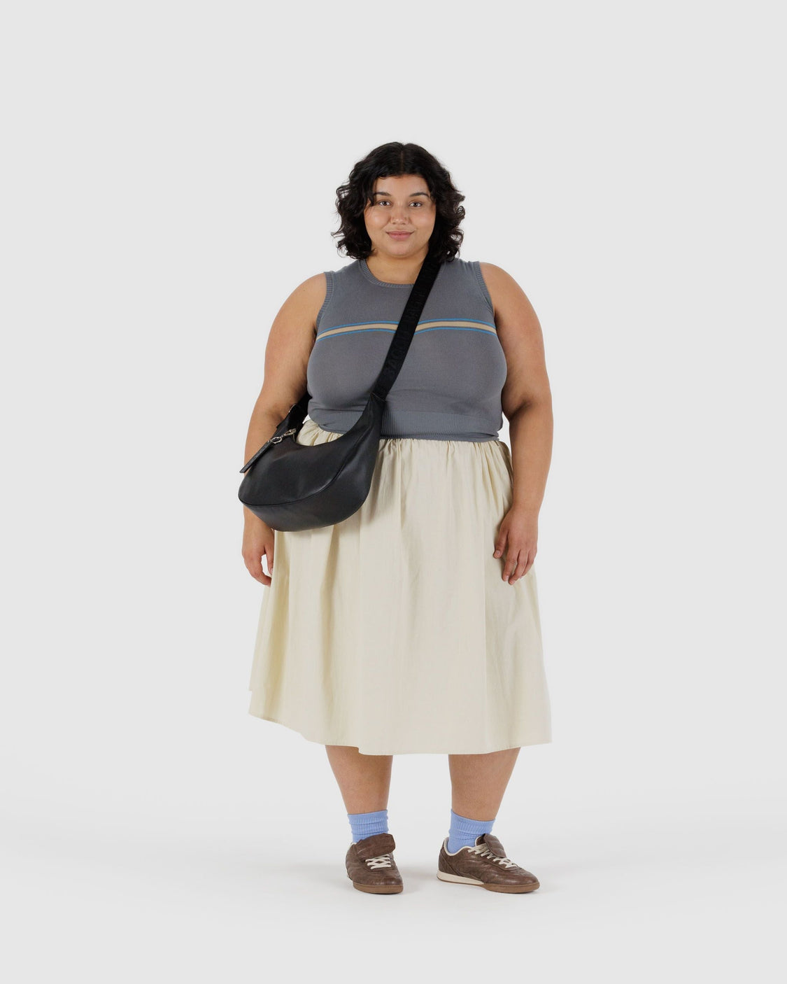 Medium Recycled Leather Crescent Bag X1