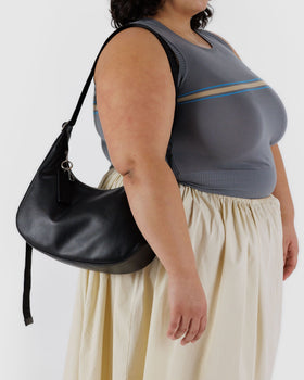 Medium Recycled Leather Crescent Bag X1