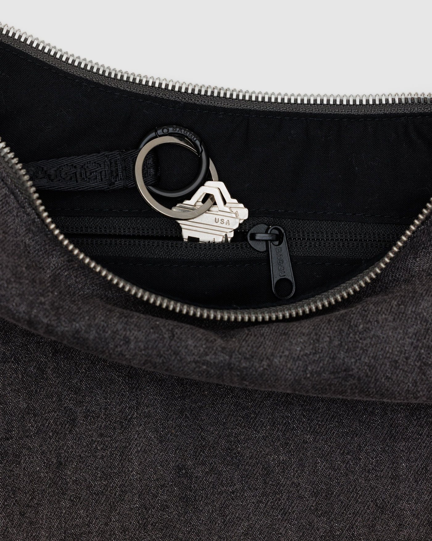 Medium Denim Crescent Bag F7
