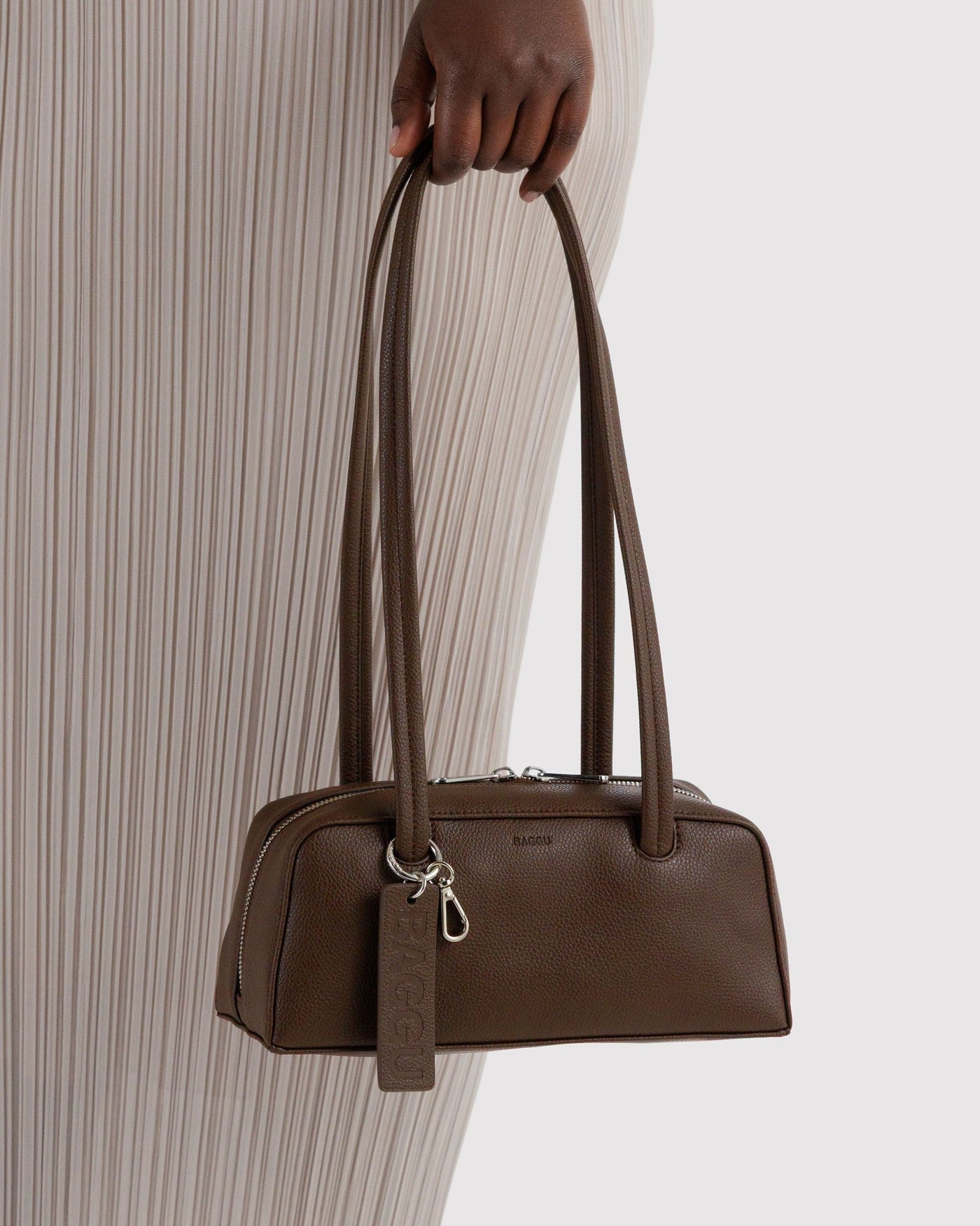 Small Recycled Leather Bowler Bag E5