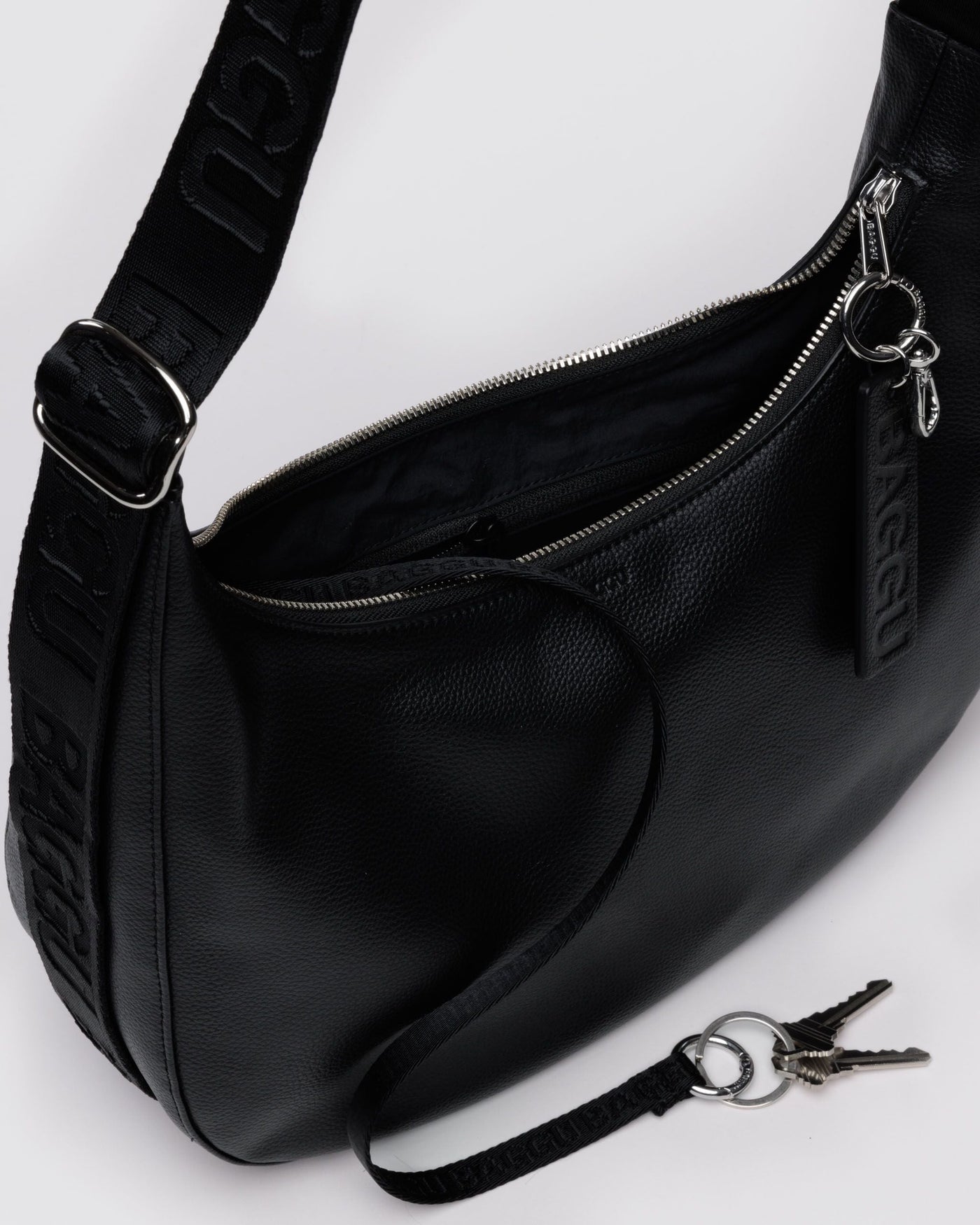 Medium Recycled Leather Crescent Bag X1