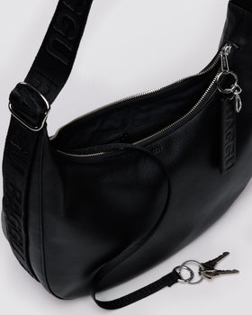 Medium Recycled Leather Crescent Bag X1