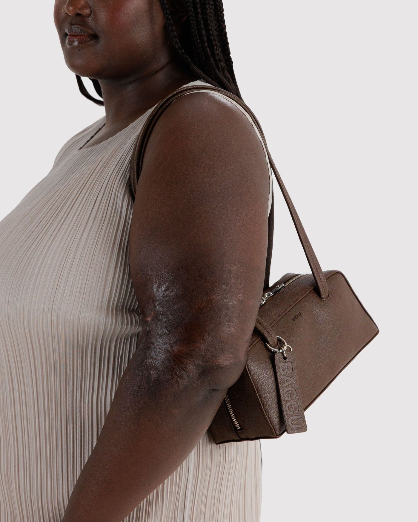 Small Recycled Leather Bowler Bag E5