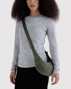 Small Nylon Crescent Bag J1